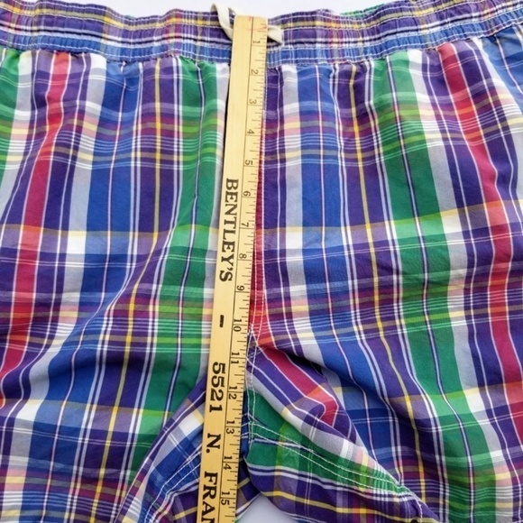 POLO RALPH LAUREN- Mens Size Large/Tall LT Plaid Swim Trunks Lined Board Shorts - Picture 13 of 14